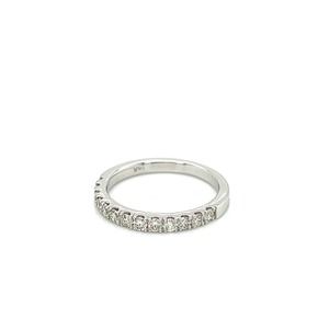 14K White Gold Band with 13 Diamonds